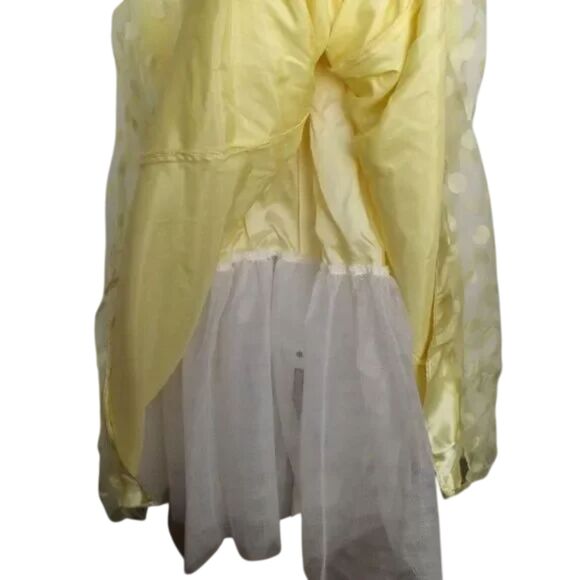 JODY OF CALIFORNIA Prom Dress, S, Yellow, Cap sleeve, Organza Polka dots, Maxi - Picture 9 of 13